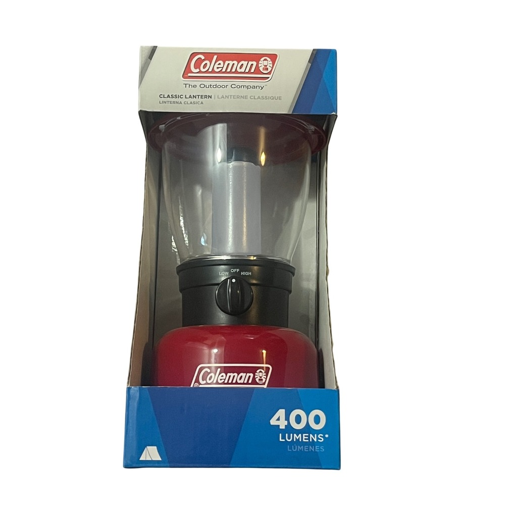 Coleman Classic LED Lantern 400 Lumens Red Battery Powered Camping Light New